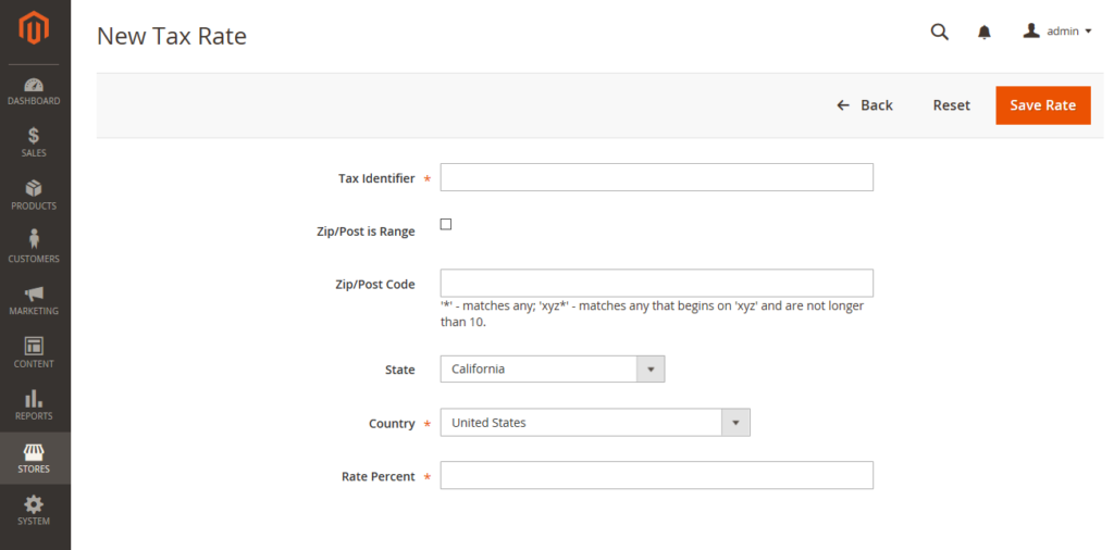 Tax zones and rates tool in magento 2